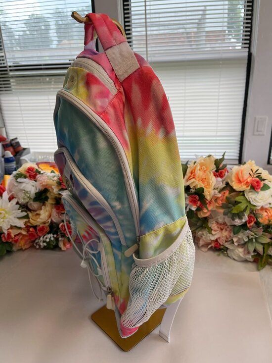 PB Teen Tie Dye Backpack Pastel Rainbow School Travel Book Bag Adjustable main image 5